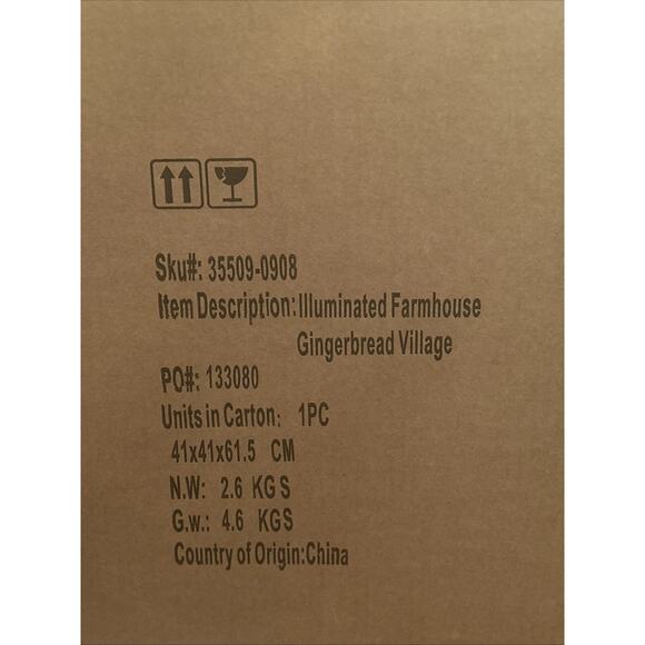 NEW Mackenzie Childs Illuminated Farmhouse Courtly Check Gingerbread Village 20" - Picture 3 of 3